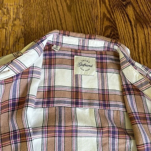 JACH'S GIRLFRIEND FLANNEL LONG SLEEVE SHIRT Shacket - Picture 7 of 8